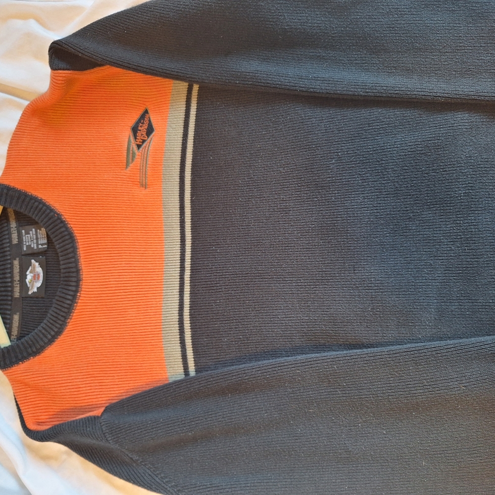 Harley-Davidson Orange and Black Sweater